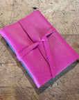 Hand Bound Leather Journal Pink