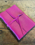 Hand Bound Leather Journal Pink