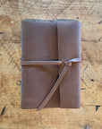 Large Hand Bound Leather Journal - Plain Pages