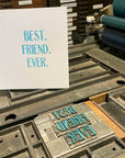 Best Friend Ever Letterpress Card