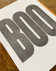 Boo Halloween Letterpress Card