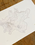Broken Top Topographic Map Letterpress Print