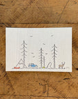 Minimal Adventures 4x6 Wood Letterpress Print with Watercolor