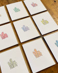 Crystals Letterpress & Watercolor Card