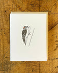 Downy Woodpecker Letterpress Card