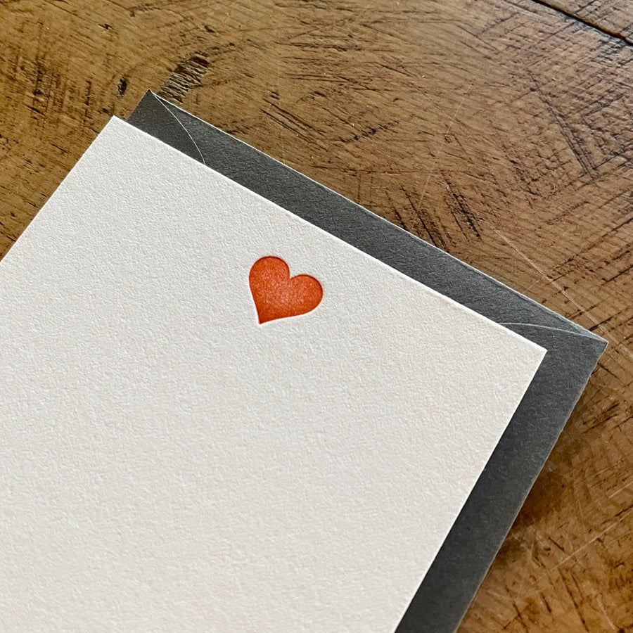 Heart Gift Enclosure Letterpress Card