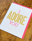 I Adore You Letterpress Card