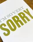 I'm So Very Sorry Letterpress Card