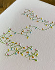 Merry and Bright Holiday Letterpress Card