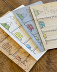 Minimal Adventures 4x6 Wood Letterpress Print with Watercolor