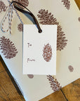 Pine Cone Letterpress Gift Tags - Set of 6