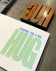 Sending You A Big Hug Letterpress Card