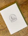 Snow Globe Holiday Letterpress Card