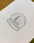 Snow Globe Holiday Letterpress Card