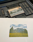South Sister from Wickiup Plain Letterpress Print