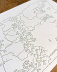 Oregon State Map Letterpress Postcard