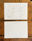 Oregon State Map Letterpress Postcard