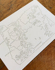 Oregon State Map Letterpress Postcard