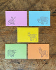 Animal Sweater Letterpress Gift Enclosure Cards - Set of 10