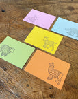Animal Sweater Letterpress Gift Enclosure Cards - Set of 10