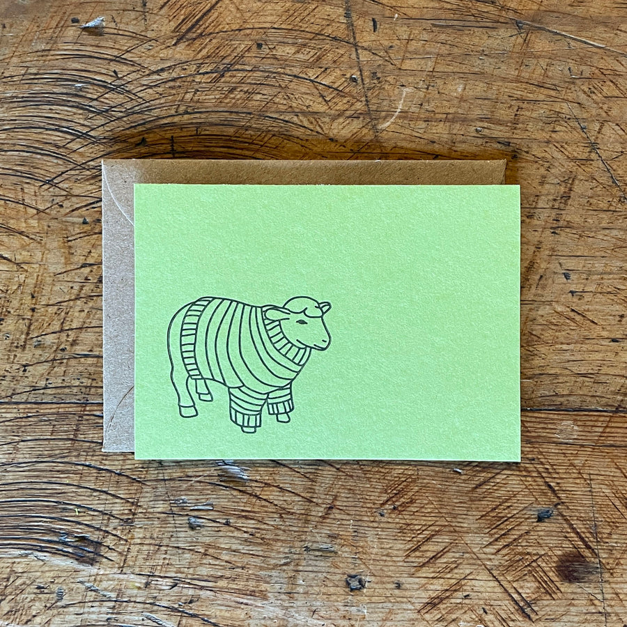 Animal Sweater Letterpress Gift Enclosure Cards - Set of 10