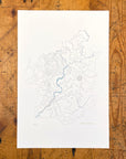 Bend Oregon Topographic Map Letterpress Print
