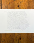 Mount Rainier National Park Topographic Map Letterpress Print
