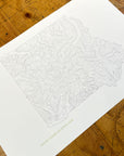 Mount Rainier National Park Topographic Map Letterpress Print