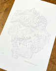 Yosemite National Park Topographic Map Letterpress Print