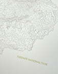 Yosemite National Park Topographic Map Letterpress Print