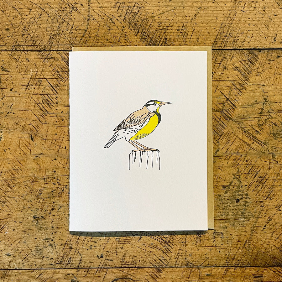 Western Meadowlark Letterpress Card