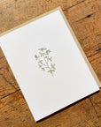 Red Clover Wildflower Letterpress Card