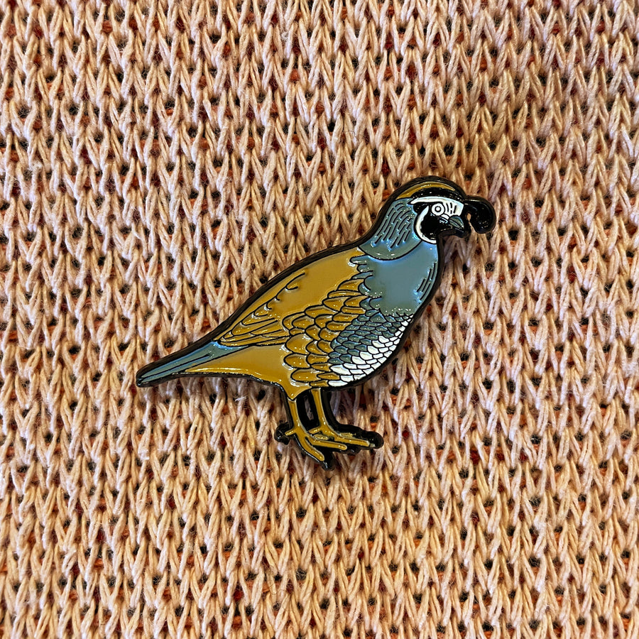 California Quail Bird Enamel Pin
