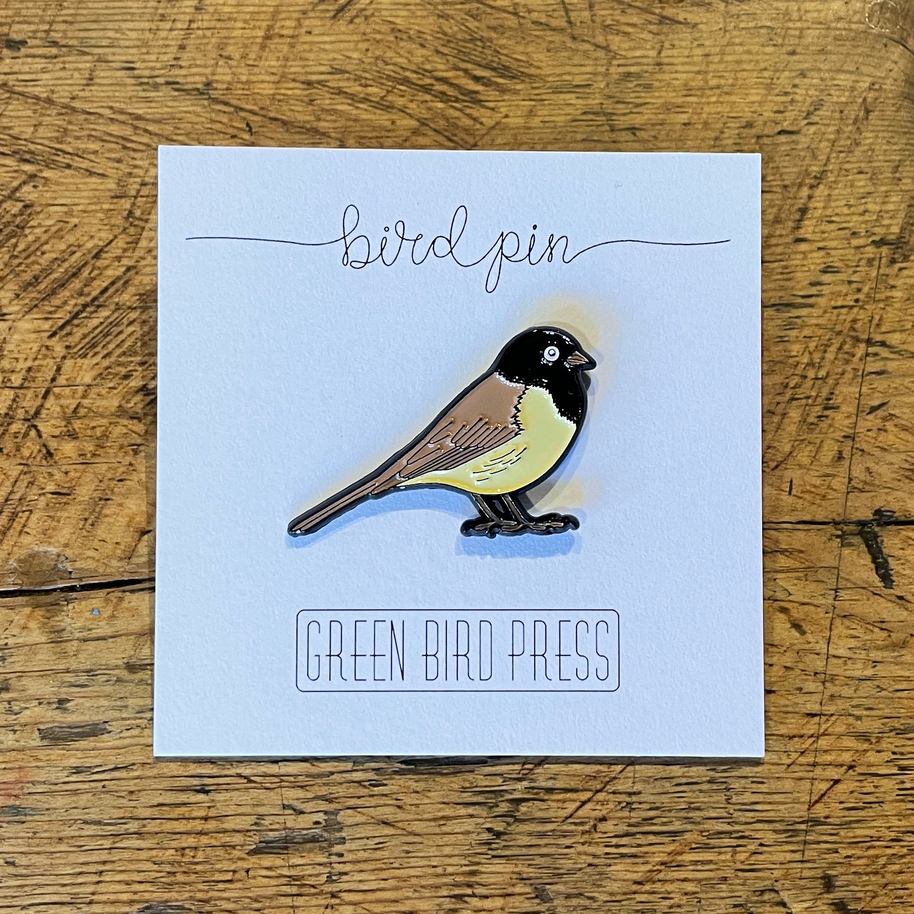 Dark-eyed Junco Enamel Pin – Green Bird Press