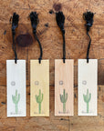 Minimal Adventure Letterpress and Watercolour Bookmark - Cactus