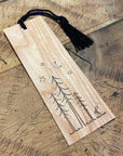 Minimal Adventure Wood Letterpress Bookmark Night Sky