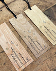 Minimal Adventure Wood Letterpress Bookmark Night Sky