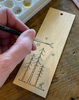 Minimal Adventure Wood Letterpress Bookmark Night Sky