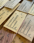 Minimal Adventure Wood Letterpress Bookmark Night Sky