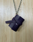 Mini Book Necklace Purple