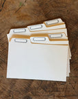 Letterpress 3x5 Recipe Card Dividers 