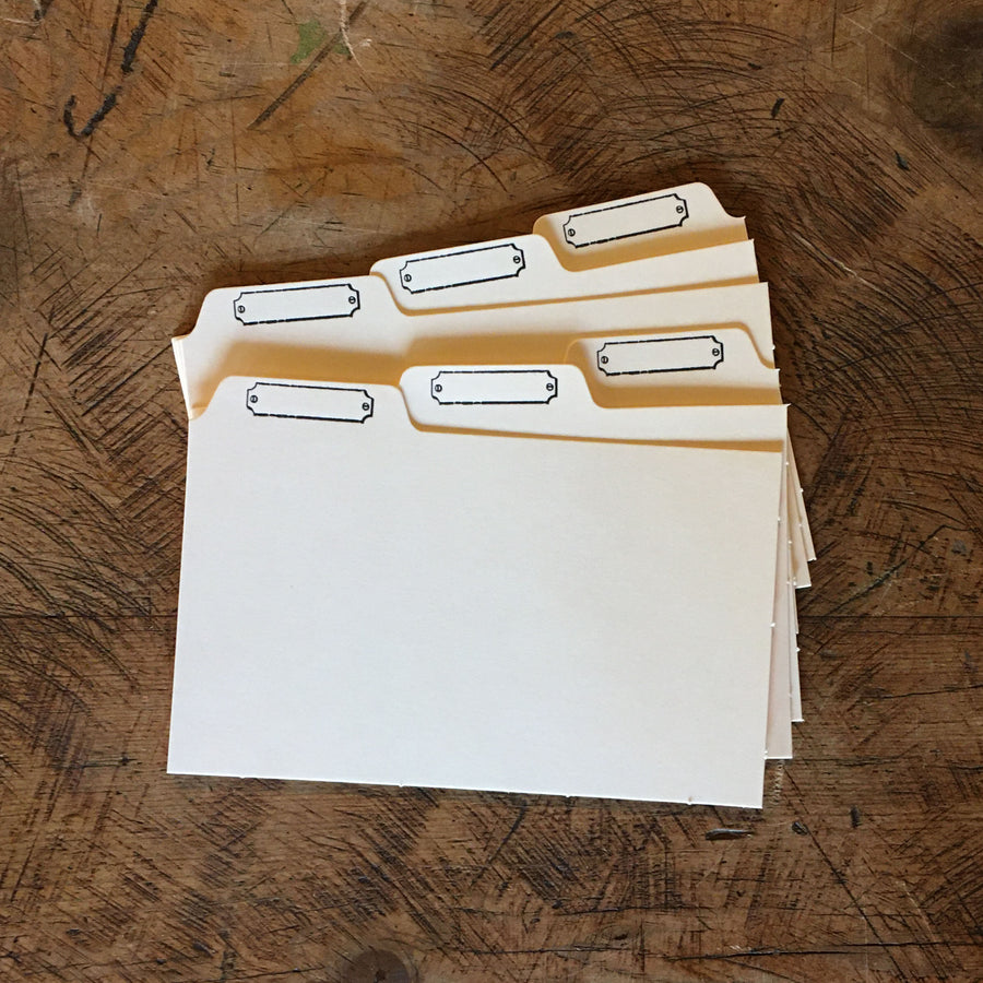 Letterpress 3x5 Recipe Card Dividers 