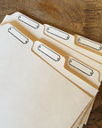 3"x5" Letterpress Recipe Card Dividers