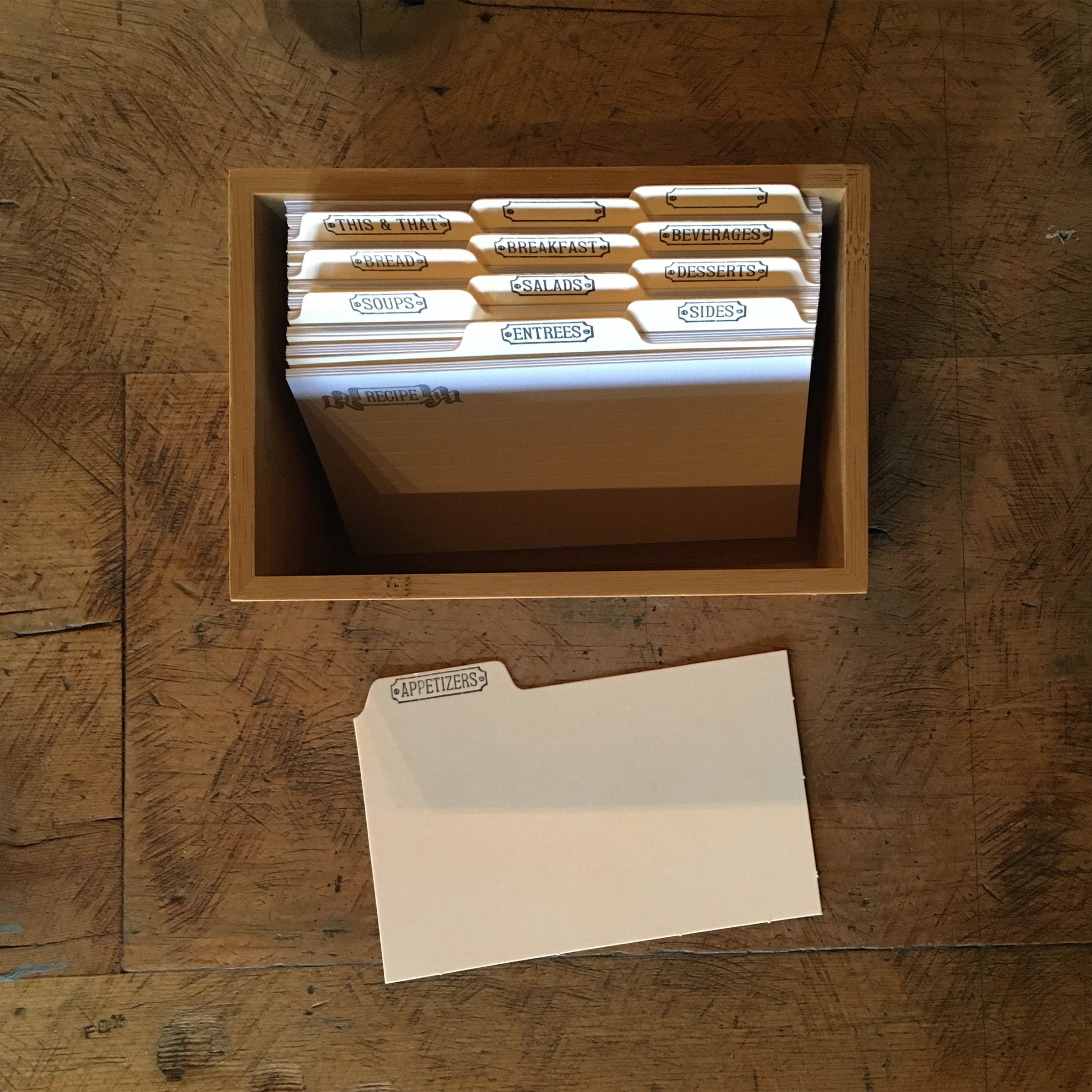 Recipe Card Box Divider Set - 3x5