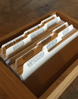 3x5 Letterpress Recipe Card Dividers