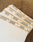 3"x5" Letterpress Recipe Card Dividers