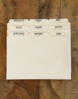 4x6 Letterpress Recipe Card Dividers