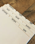 4"x6" Letterpress Recipe Card Dividers - Modern