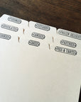4"x6" Letterpress Recipe Card Dividers