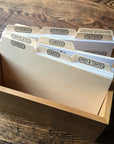4"x6" Letterpress Recipe Card Dividers